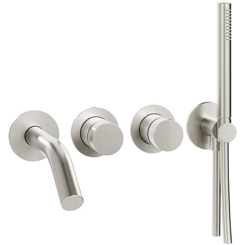 Crosswater Ixora Wall-Mounted Bath Shower Mixer Tap (316 stainless Steel).