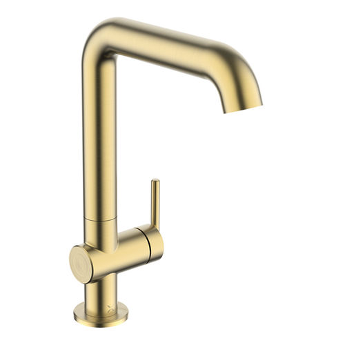 Crosswater 3ONE6 Side Lever Basin Mixer Tap (Tall. Brushed Brass).