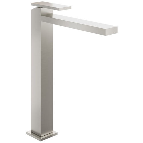 Crosswater Myron Tall Basin Mixer Tap With Lever Handle (Brushed Metallic).