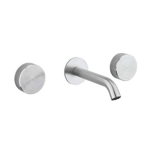 Crosswater 3ONE6 Wall Mounted Basin Mixer Tap (Stainless Steel).