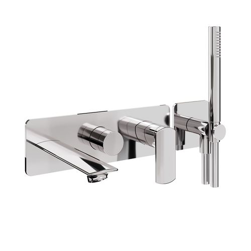 Crosswater Varda Wall-Mounted Bath Shower Mixer Tap (Chrome).