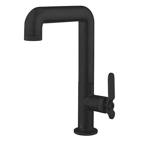 Crosswater UNION Tall Basin Mixer Tap With Lever Handle (Matt Black).