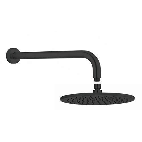 Crosswater UNION Round Shower Head & Wall Mounting Arm (Matt Black).