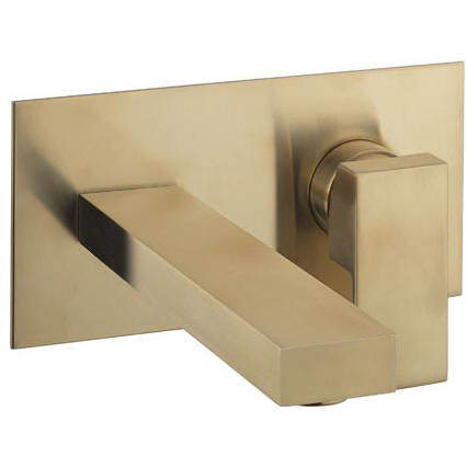 Crosswater Verge Wall Mounted Basin Mixer Tap (Brushed Brass).