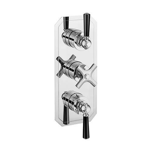 Crosswater Waldorf Thermostatic Shower Valve (3 Outlet, Chrome & Black).