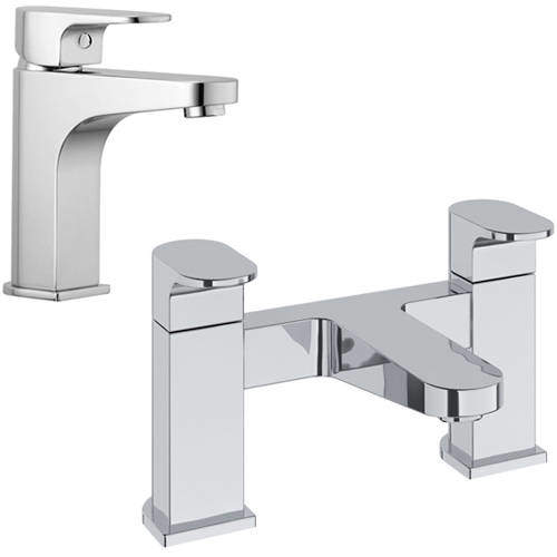 Methven Amio Basin & Bath Filler Tap Pack (Chrome).