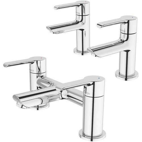 Methven Kea Basin Taps & Bath Filler Tap Pack (Chrome).