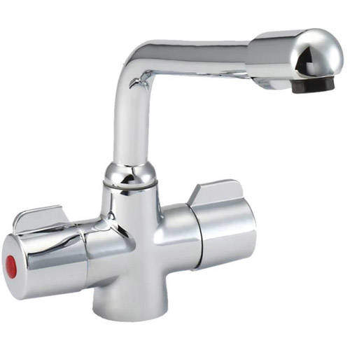 Deva Puffin Kitchen Tap With Twin Handles (Chrome).