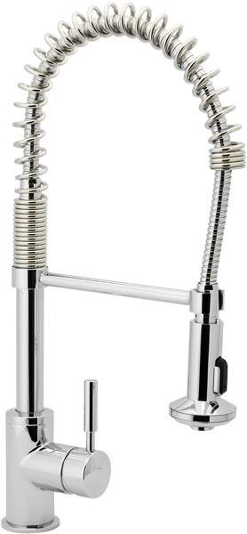 Deva Designer Slinky Kitchen Tap With Pull Out Rinser (Chrome).