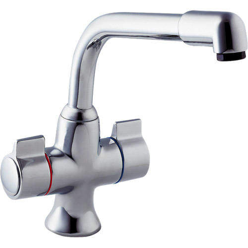 Deva Contemporary Sauris Dual Flow Kitchen Tap, Swivel Spout (Chrome).