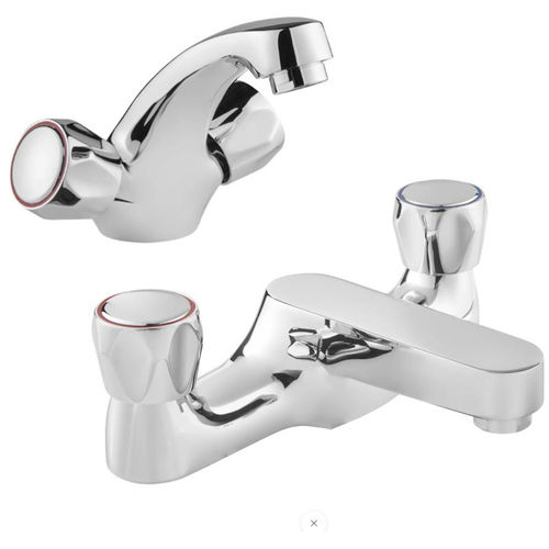 Deva Vitality Mono Basin & Bath Filler Tap Pack (Chrome).
