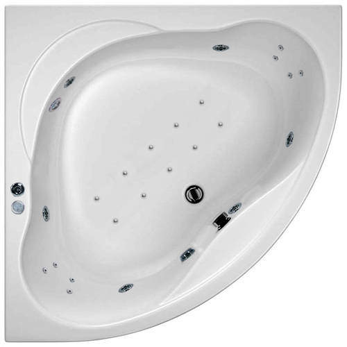 Hydrabath Laguna Corner Whirlpool Bath With 24 Jets & Panel, 1200x1200mm.