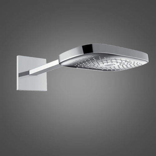 Hansgrohe Raindance E 300 3 Jet Shower Head & Arm (300x190mm, Chrome).