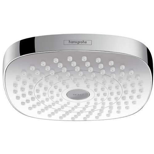 Hansgrohe Croma Select E 180 2 Jet Eco Shower Head (White & Chrome).