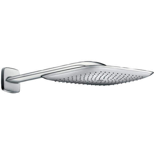 Hansgrohe PuraVida 400 Air 1 Jet Eco Shower Head & Arm (390x260, Chrome).