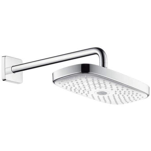 Hansgrohe Raindance E 300 2 Jet Eco Shower Head & Arm (White & Chrome).