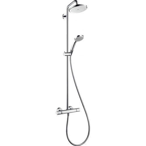 Hansgrohe Croma 220 Air 1 Jet Showerpipe Pack (Chrome).