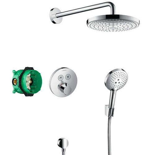 Hansgrohe Shower Set With Valve, Raindance Head & Select Handset.