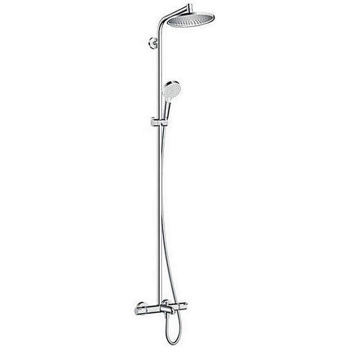 Hansgrohe Crometta S 240 1 Jet Showerpipe Pack With Bath Filler Spout.