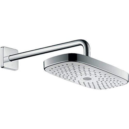 Hansgrohe Raindance E 300 2 Jet Shower Head (300x160, White & Chrome).