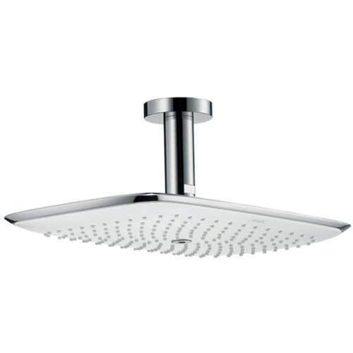 Hansgrohe PuraVida 400 Air 1 Jet Shower Head (390x260, White & Chrome).