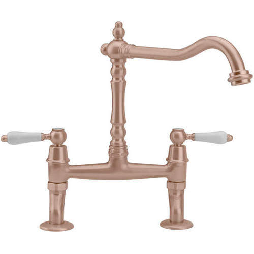 Hydra Bexley Kitchen Tap With Dual Lever Controls (Copper).