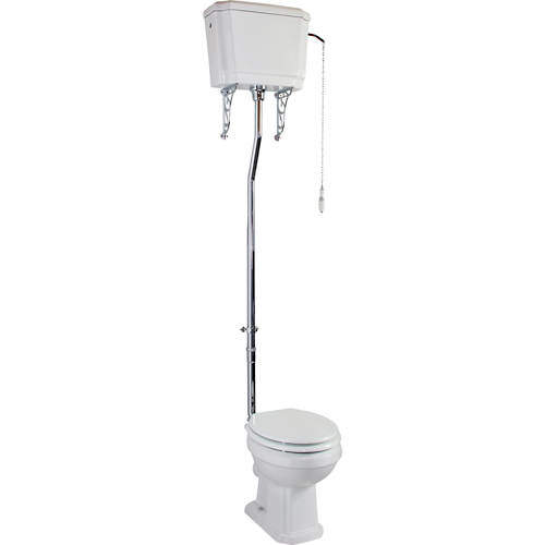 Cromford Traditional High Level Toilet & Cistern With Flush Pipe ...