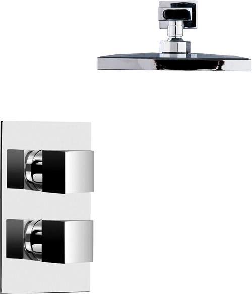 Hydra Showers Thermostatic Twin Shower With Head & Arm (Chrome).