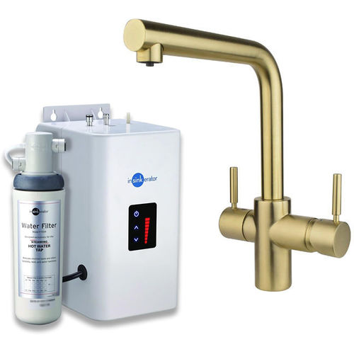 InSinkErator Hot Water Boiling Hot & Cold Water Kitchen Tap (Brushed Gold).