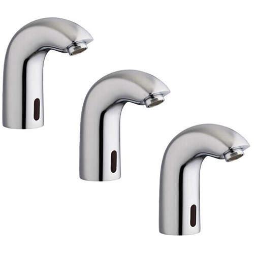 JTP Sensor 3 x Sensor Basin Tap (Chrome, Mains/Battery).