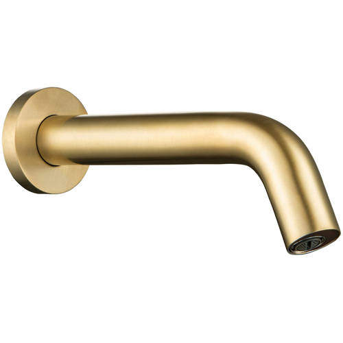 JTP Sensor 1 x Wall Mounted Sensor Basin Tap (Br Brass, Mains/Battery).