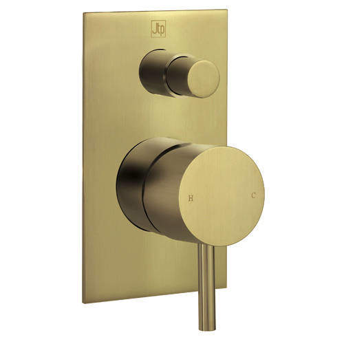 JTP Vos Single Lever Manual Shower Valve With Diverter (Brushed Brass).