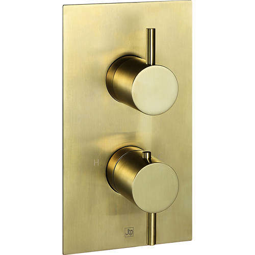 JTP Vos Concealed Thermostatic Shower Valve (1 Outlet, Brushed Brass).