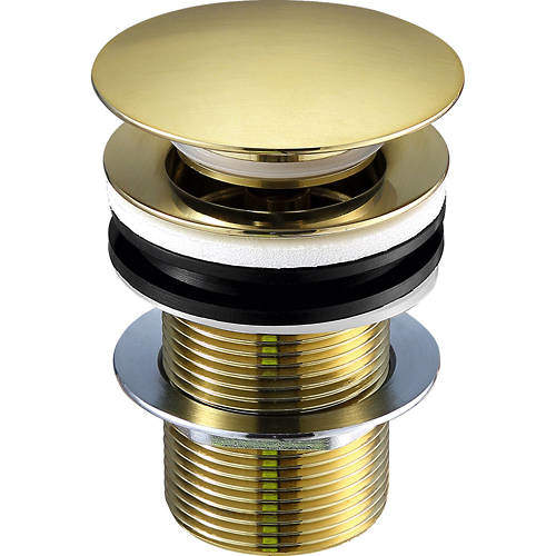 JTP Vos Click Clack Basin Waste (Un-Slotted, Brushed Brass)