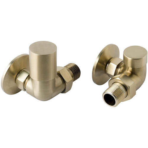 JTP Vos Corner Radiator Valves (Brushed Brass).