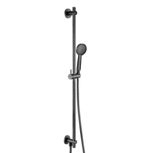 JTP Vos Slide Rail Shower Kit With Outlet Elbow (Brushed Black).