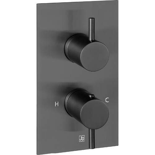 JTP Vos Concealed Thermostatic Shower Valve (1 Outlet, Brushed Black).