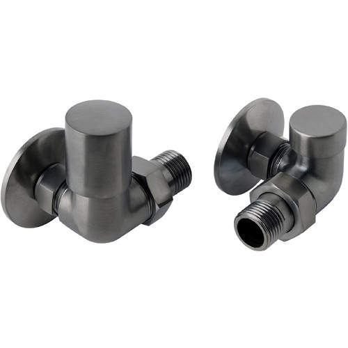 JTP Vos Corner Radiator Valves (Brushed Black).