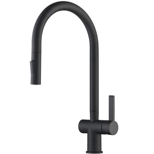 JTP Vos Vos Kitchen Tap With Pull Out Spray (Matt Black).