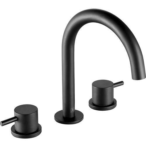 JTP Vos 3 Hole Basin Mixer Tap (Matt Black).