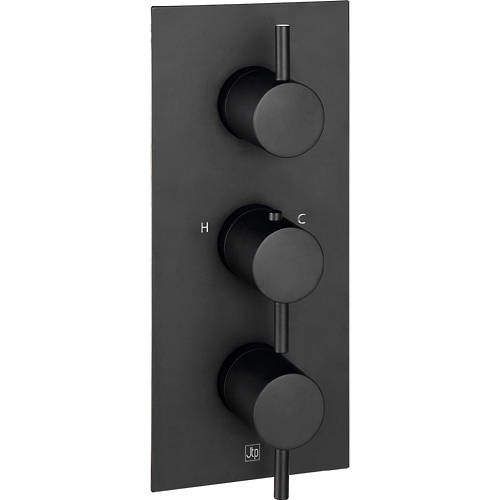 JTP Vos Concealed Thermostatic Shower Valve (3 Outlets, Matt Black).