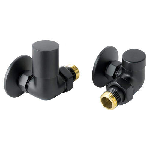 JTP Vos Corner Radiator Valves (Matt Black).