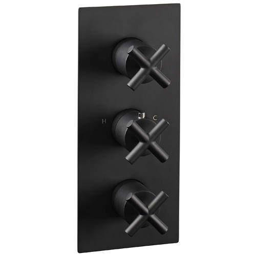 JTP Solex Concealed Thermostatic Shower Valve (2 Outlet, Matt Black).