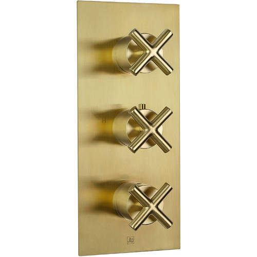 JTP Solex Concealed Thermostatic Shower Valve (3 Outlet, Brushed Brass).