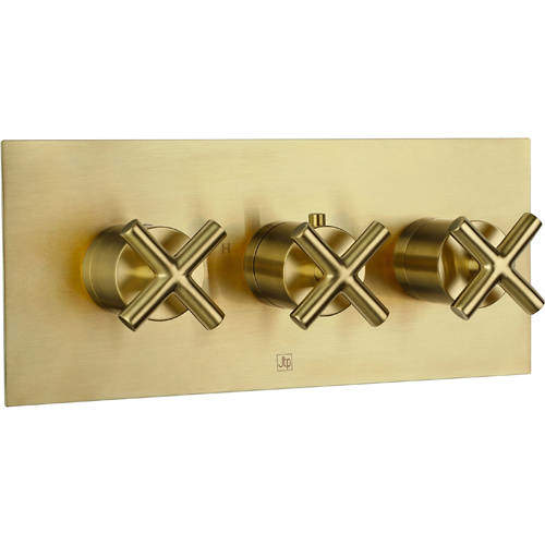 JTP Solex Concealed Thermostatic Shower Valve (2 Outlet, Brushed Brass).