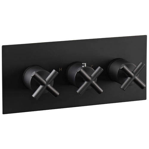 JTP Solex Concealed Thermostatic Shower Valve (2 Outlet, Matt Black).