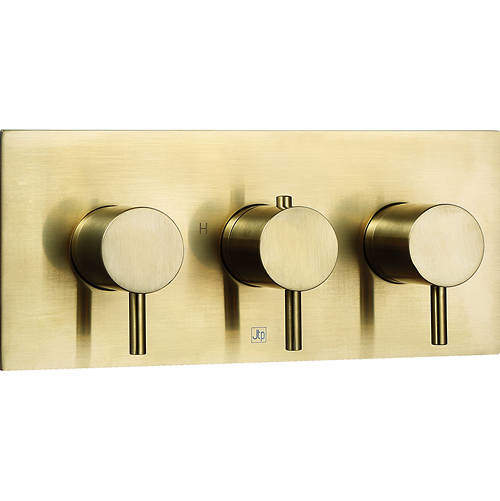 JTP Vos Thermostatic Shower Valve With Designer Handles (2 Outlet, B Brass).