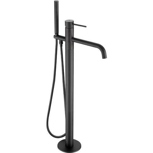 JTP Vos Floor Standing Bath Shower Mixer Tap With Designer Handle (M Black).