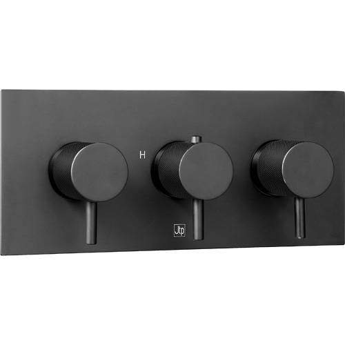 JTP Vos Thermostatic Shower Valve With Designer Handles (3 Outlet, M Black).