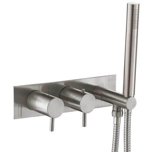 JTP Inox Wall Mounted Bath & Shower Mixer Tap (2 Outlets, Stainless Steel).